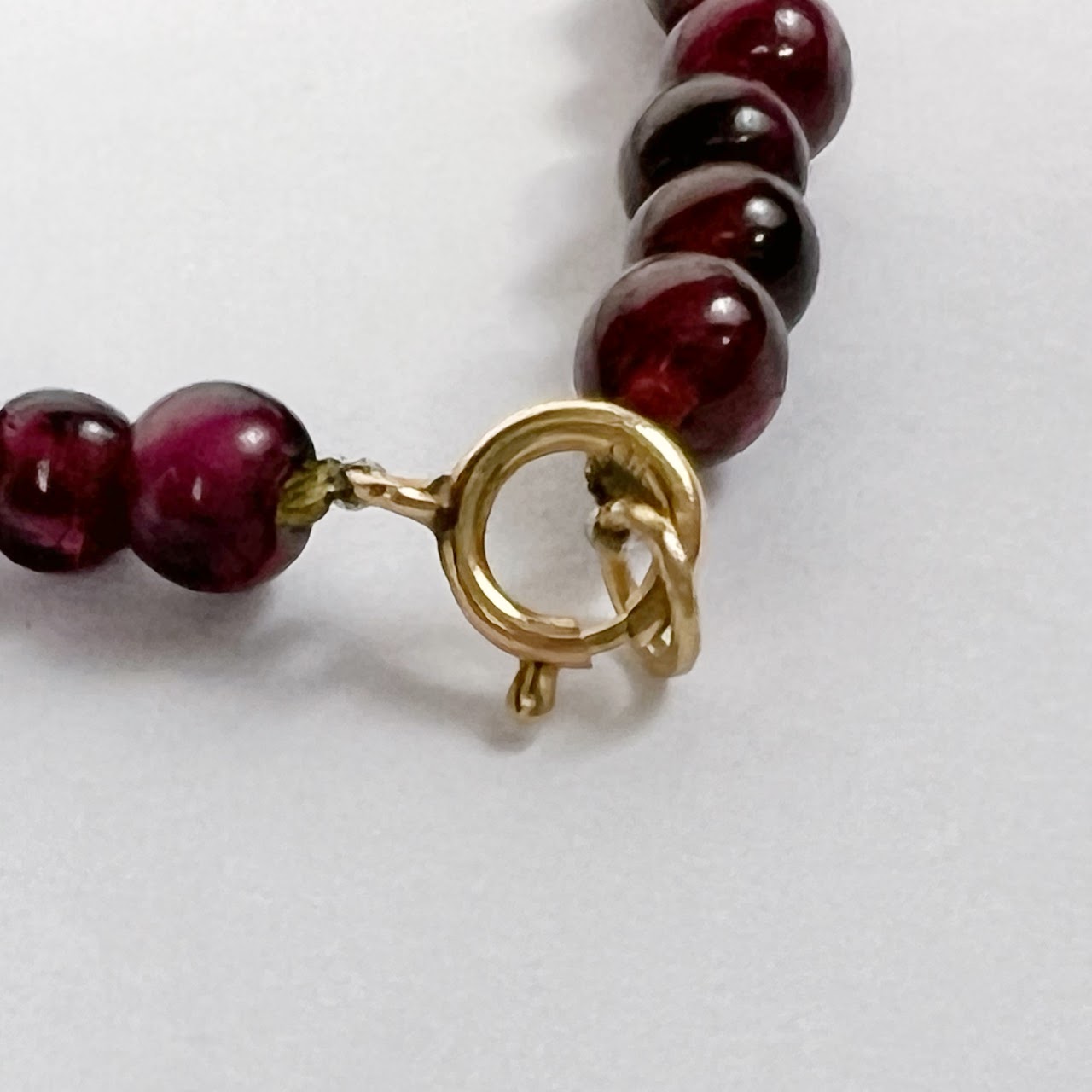 14K Gold and Garnet Bead Bracelet