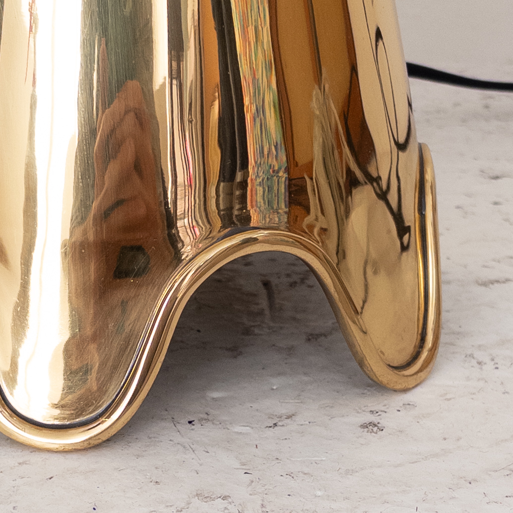 Jonathan Adler Ripple Polished Brass Table Lamp