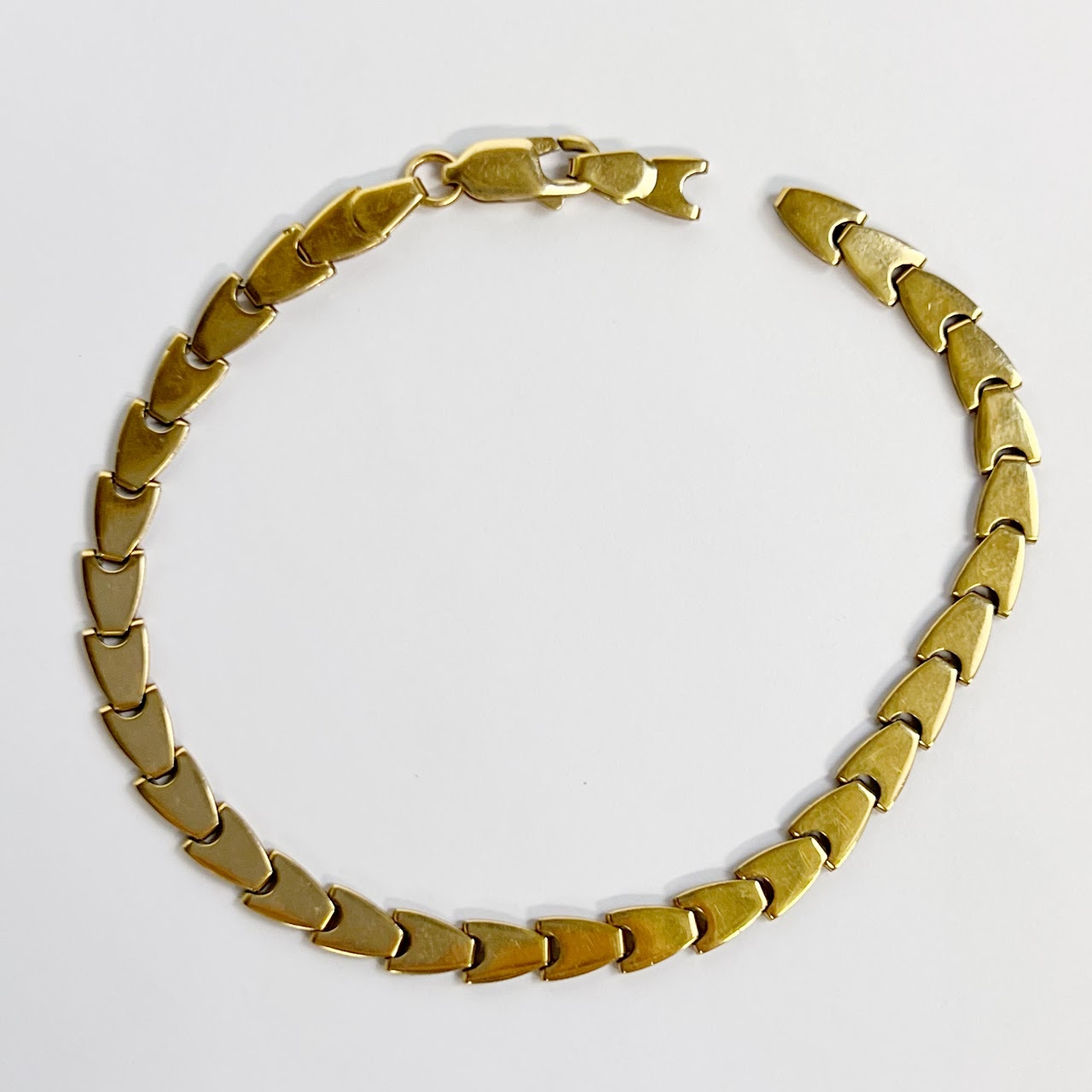 14K Gold Flat Link Bracelet