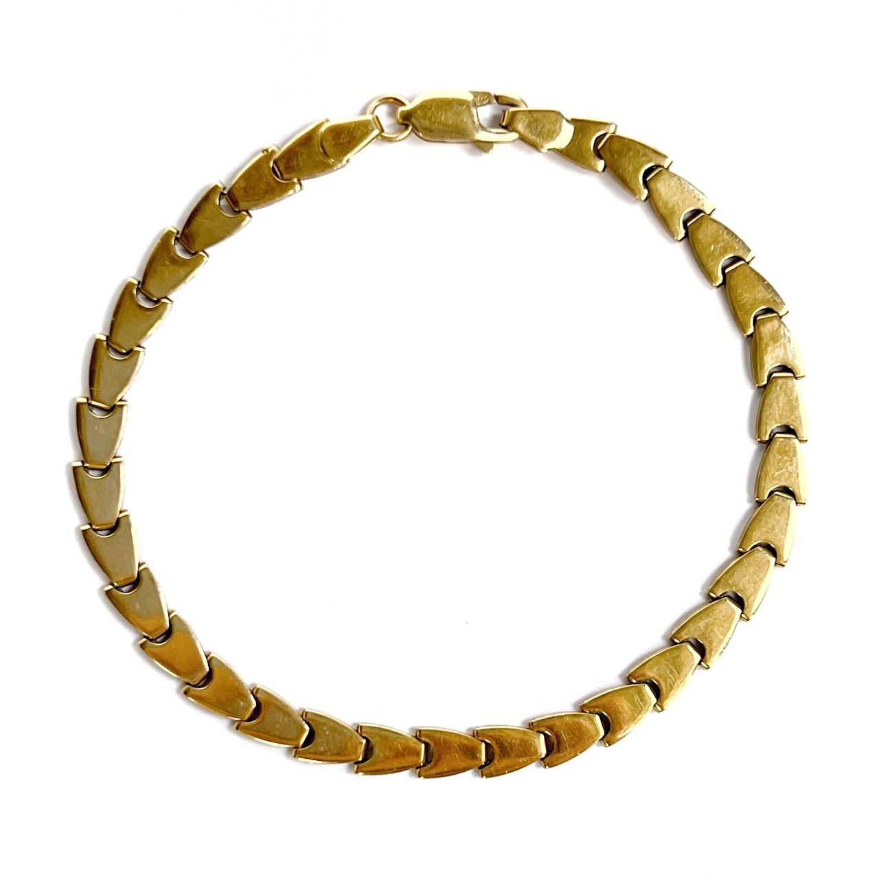 14K Gold Flat Link Bracelet