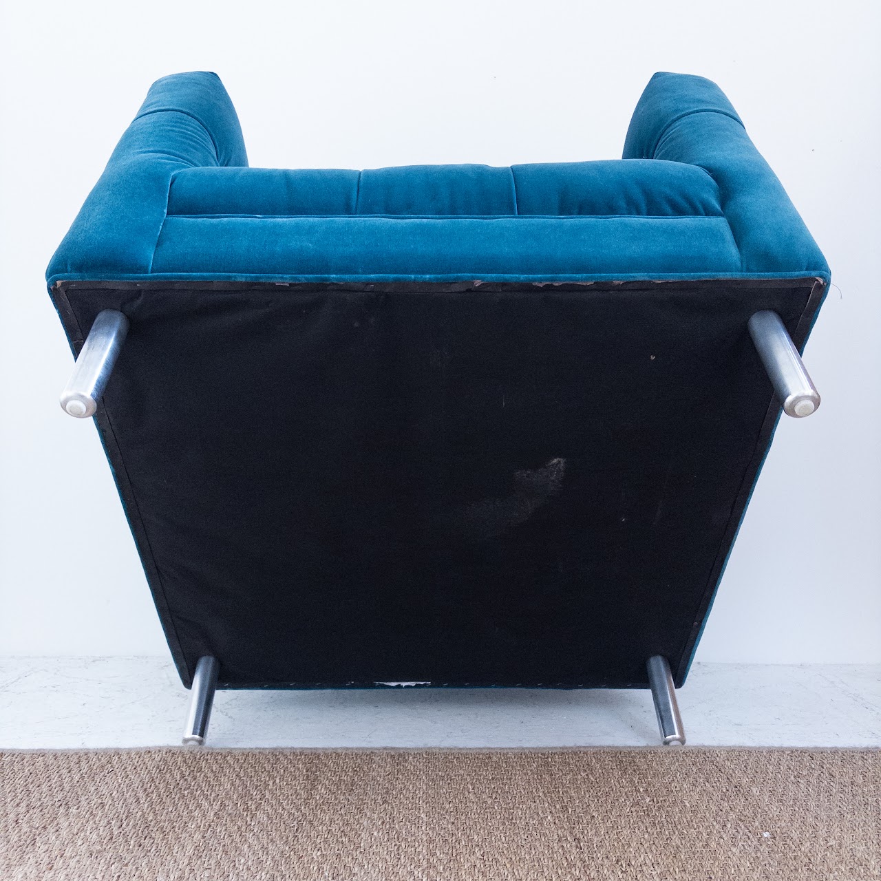 Blue Velvet Tufted Club Chair