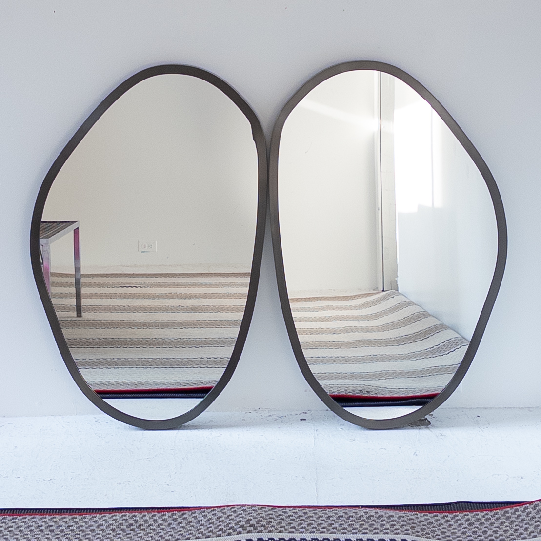 Contemporary Biomorphic Wall Mirror Pair