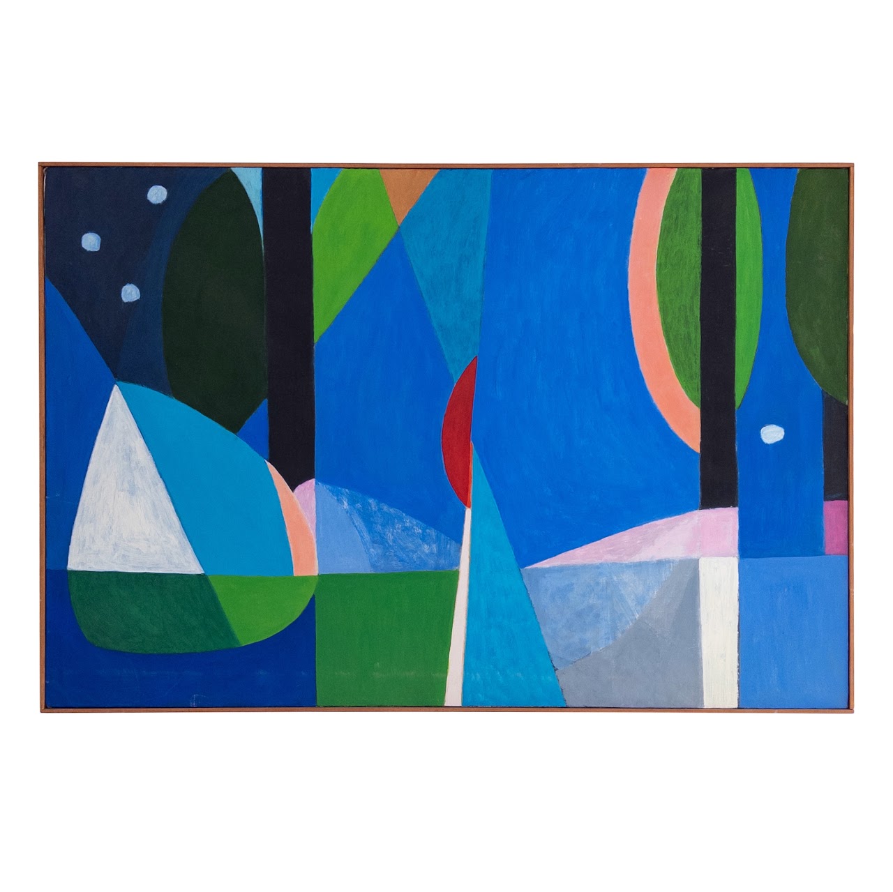 Mary Lou Hofsoos Geometric Abstract Landscape Oil Painting