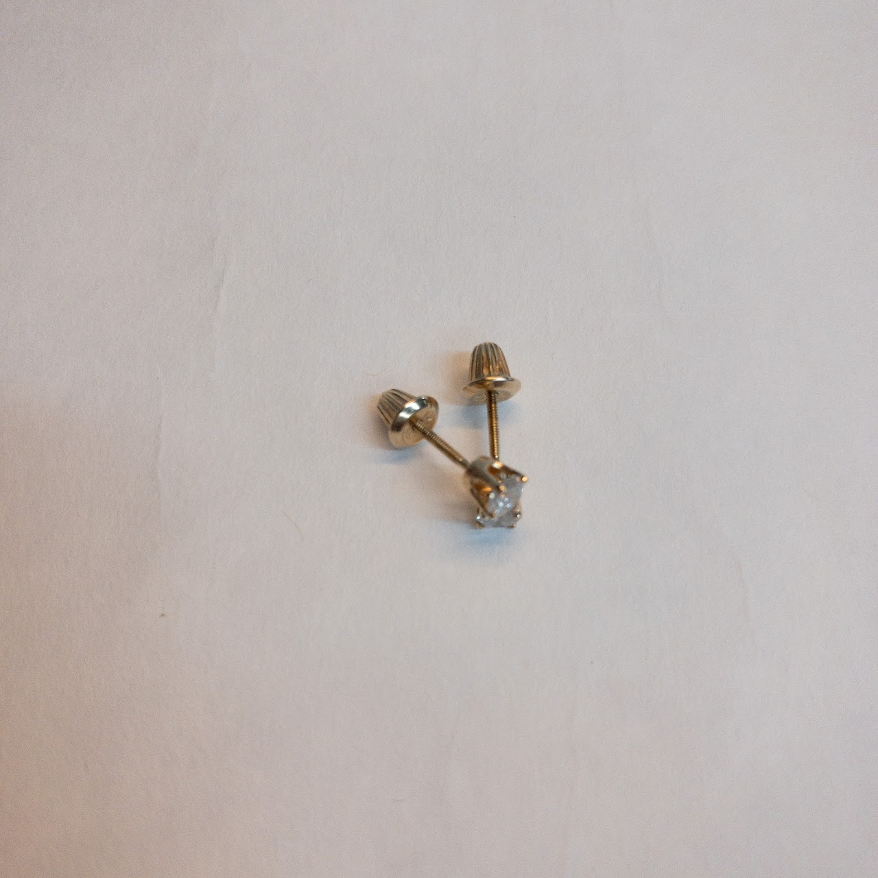 14K Gold & Diamond Screw Back Studs