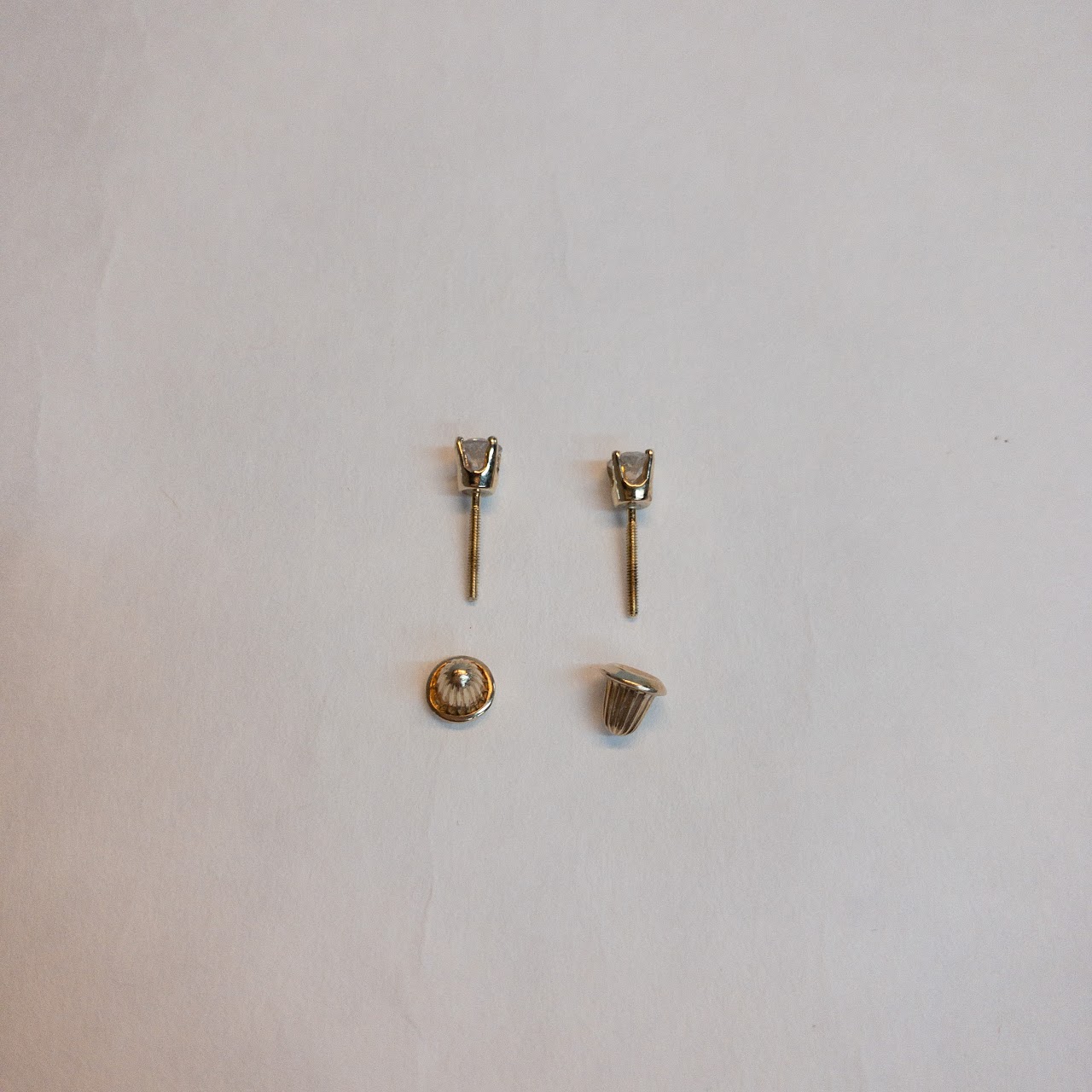 14K Gold & Diamond Screw Back Studs