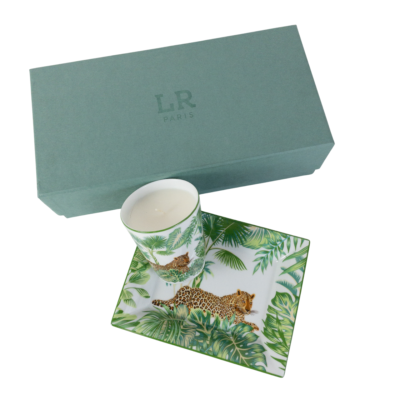 Limoges MINT Porcelain Tiger Candle Gift Set