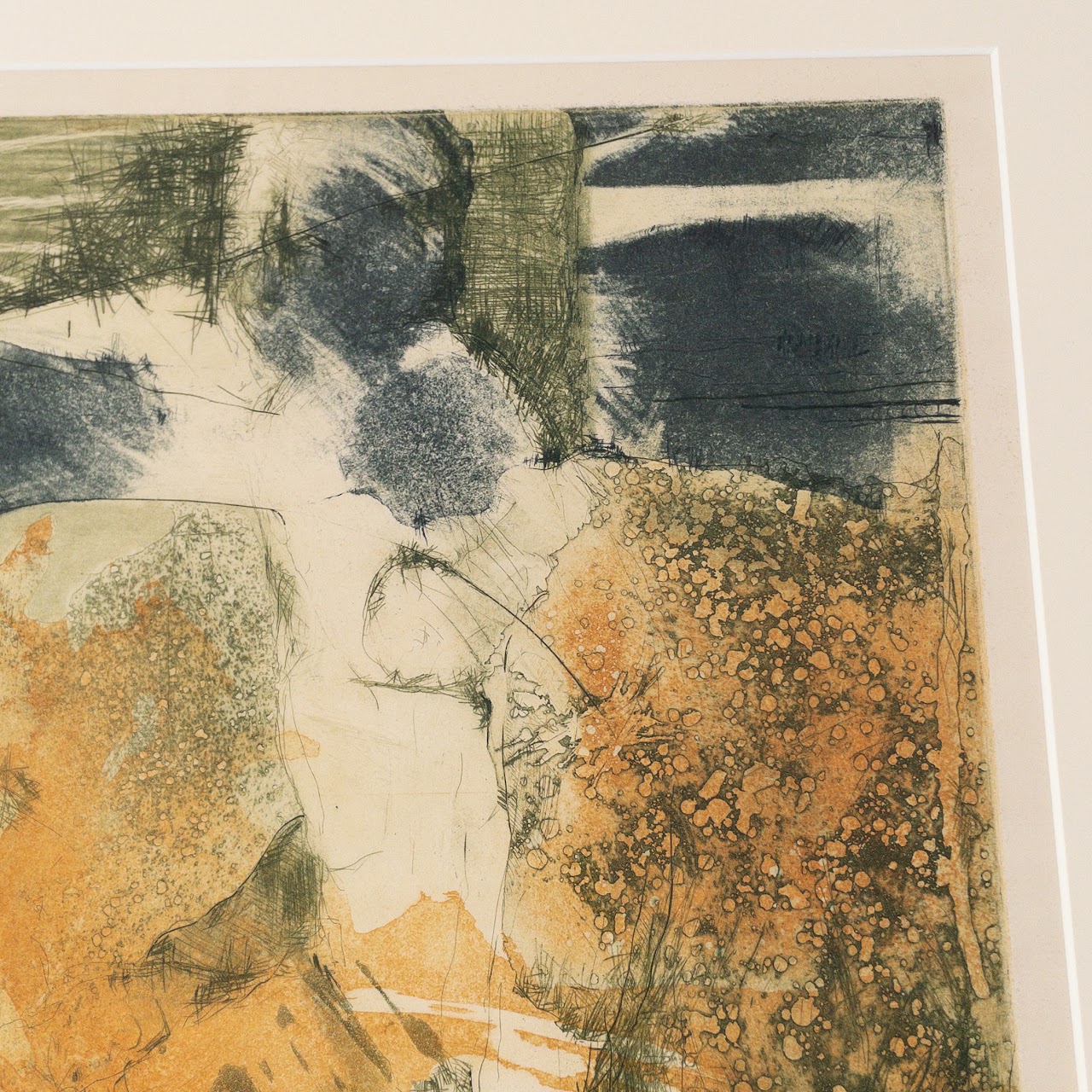 Signed Abstract Color Etching #2