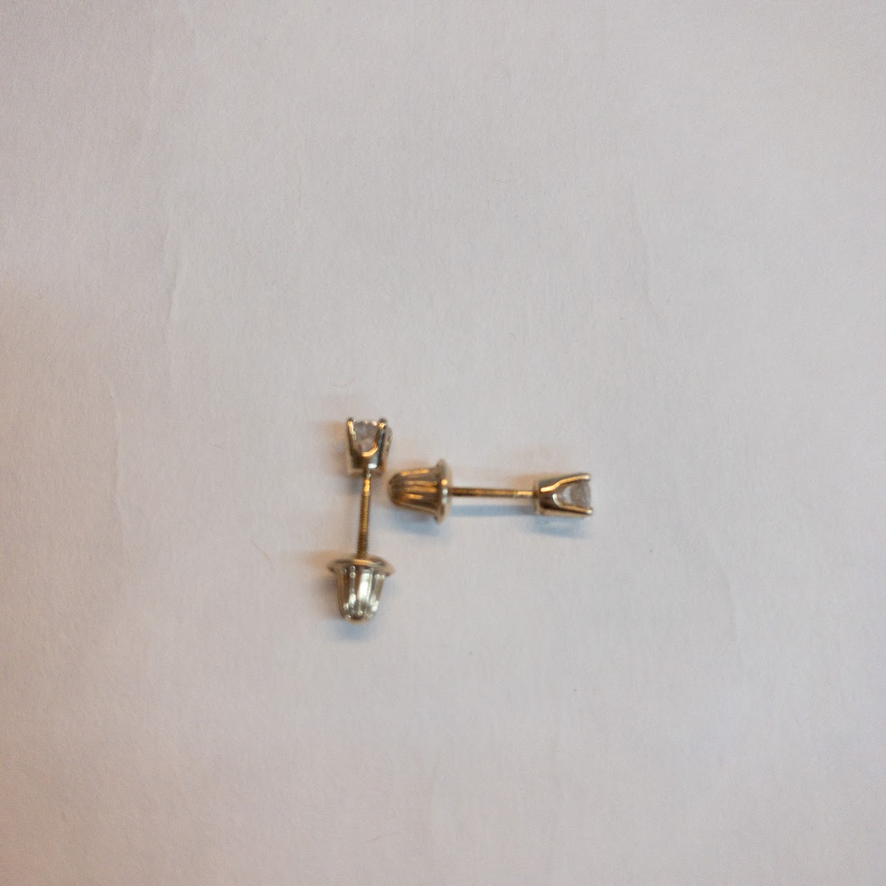 14K Gold & Diamond Screw Back Studs