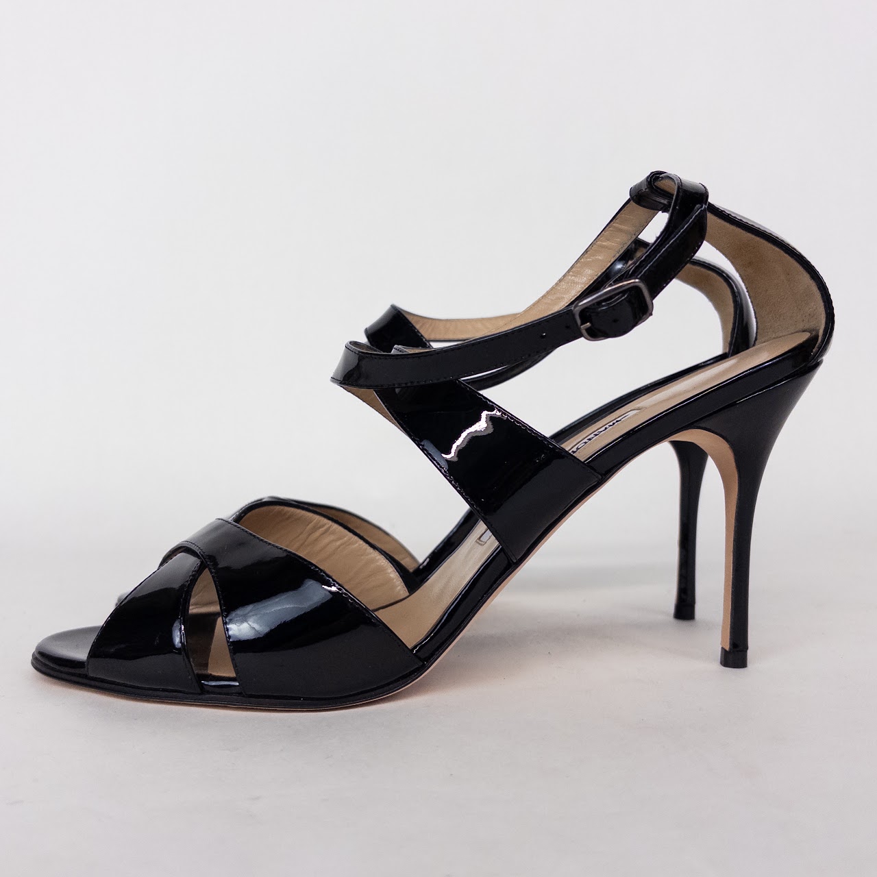 Manolo Blahnik Open Toe Strappy Pumps