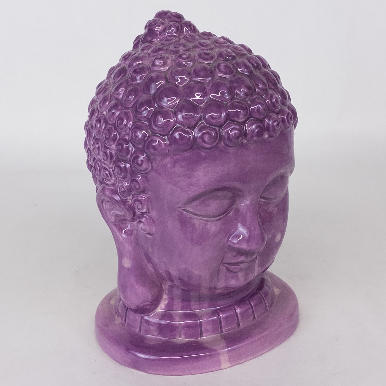 Purple Ceramic Buddha Head