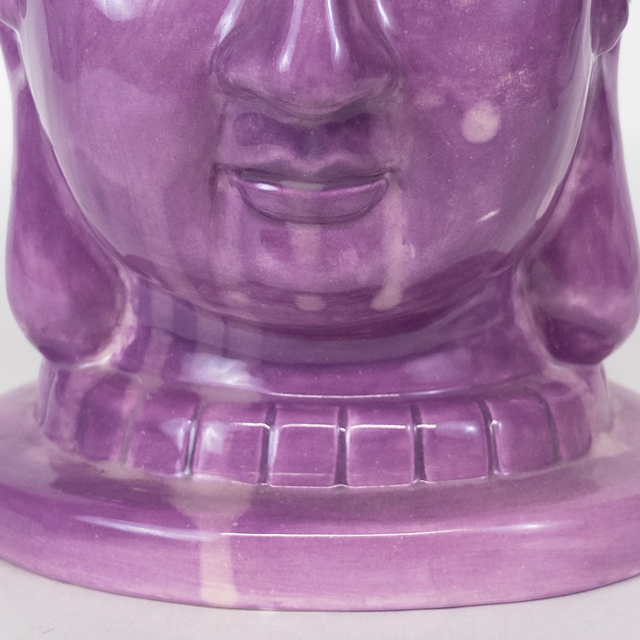 Purple Ceramic Buddha Head