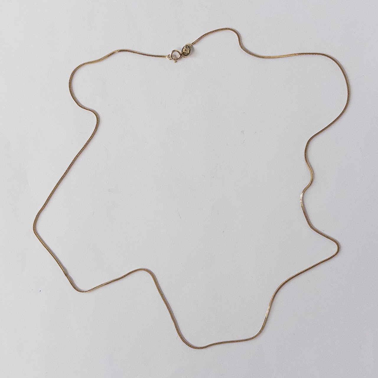 14K Gold Box Chain Necklace