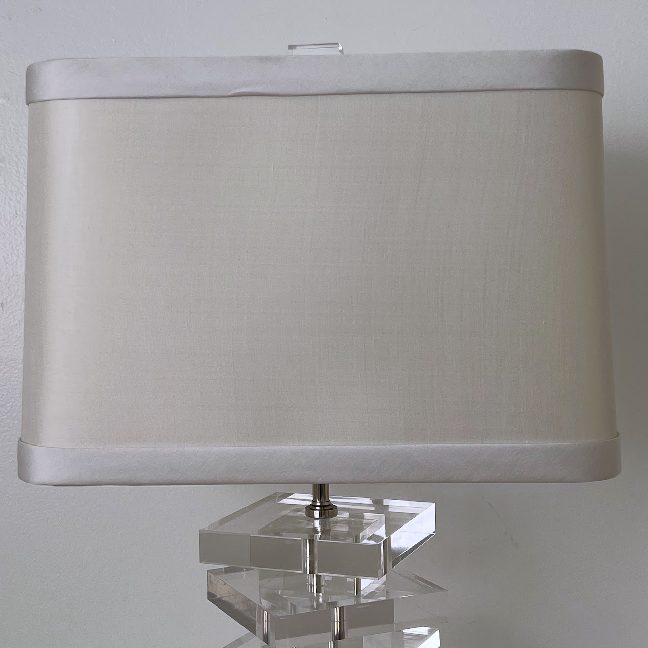 Stacked Acrylic Table Lamp Pair