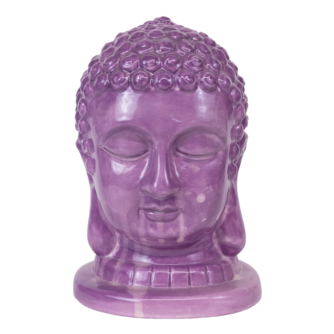 Purple Ceramic Buddha Head