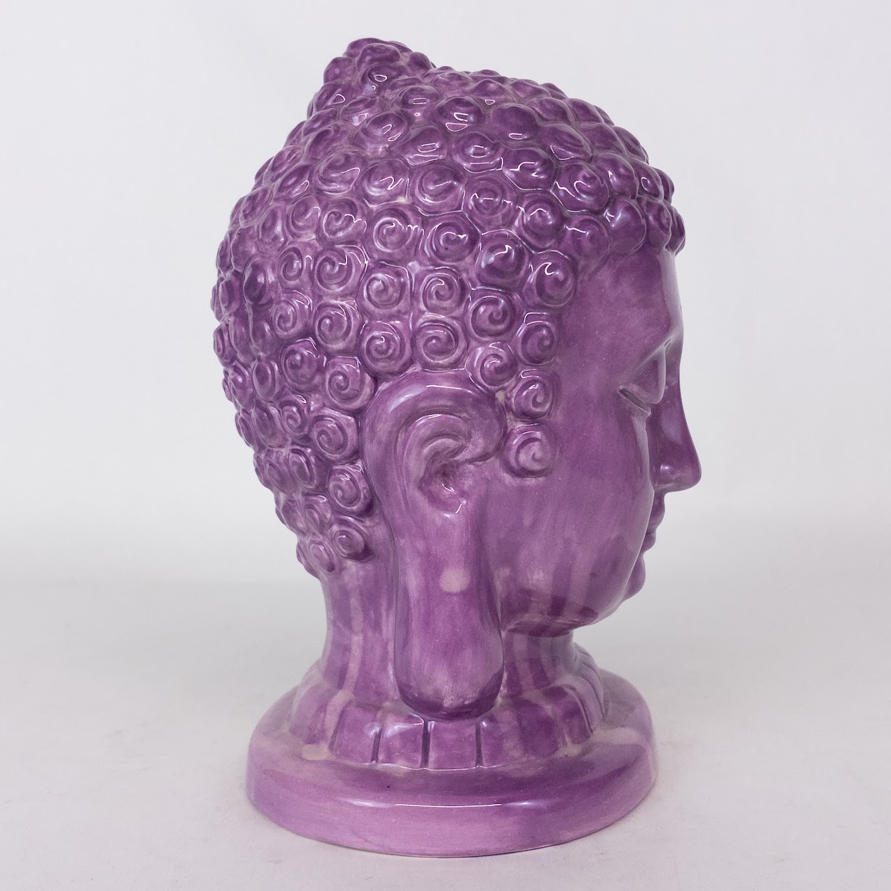 Purple Ceramic Buddha Head