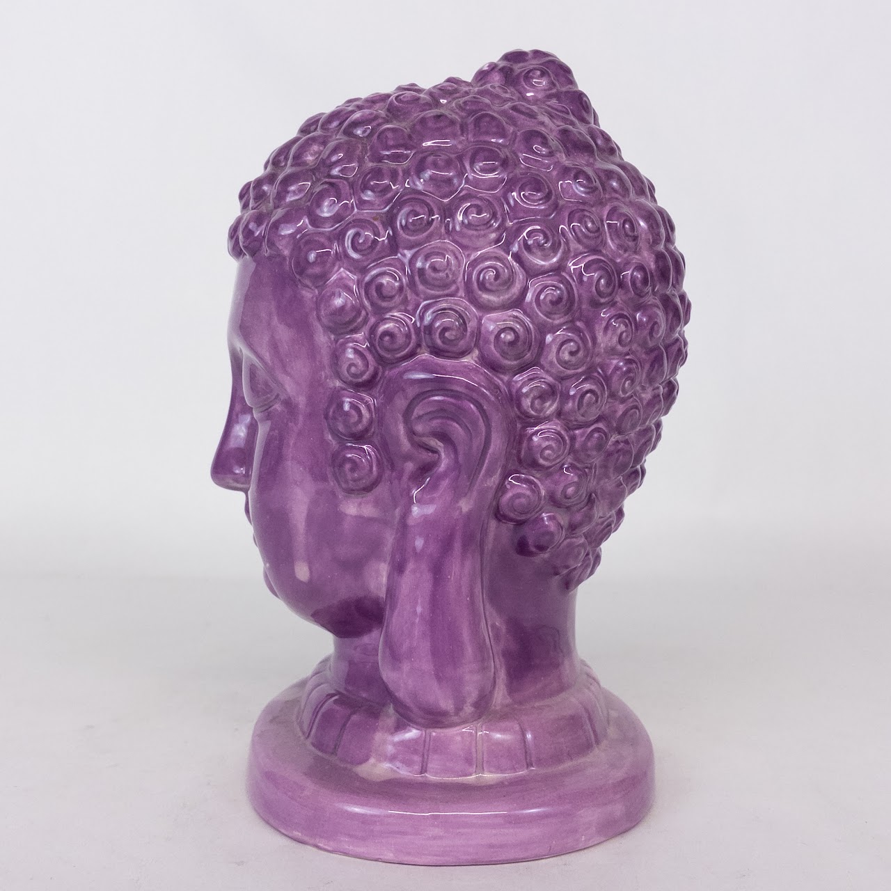 Purple Ceramic Buddha Head