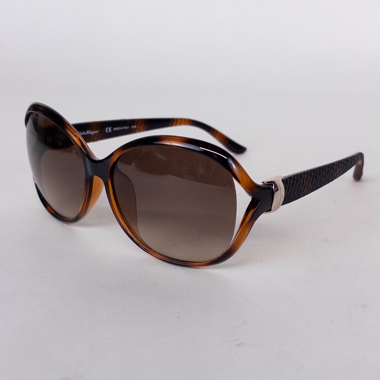 Salvatore Ferragamo Faux Tortoise Sunglasses