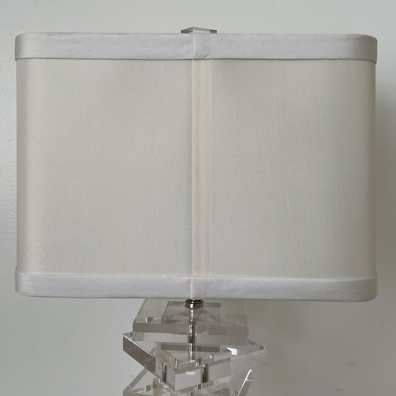 Stacked Acrylic Table Lamp Pair