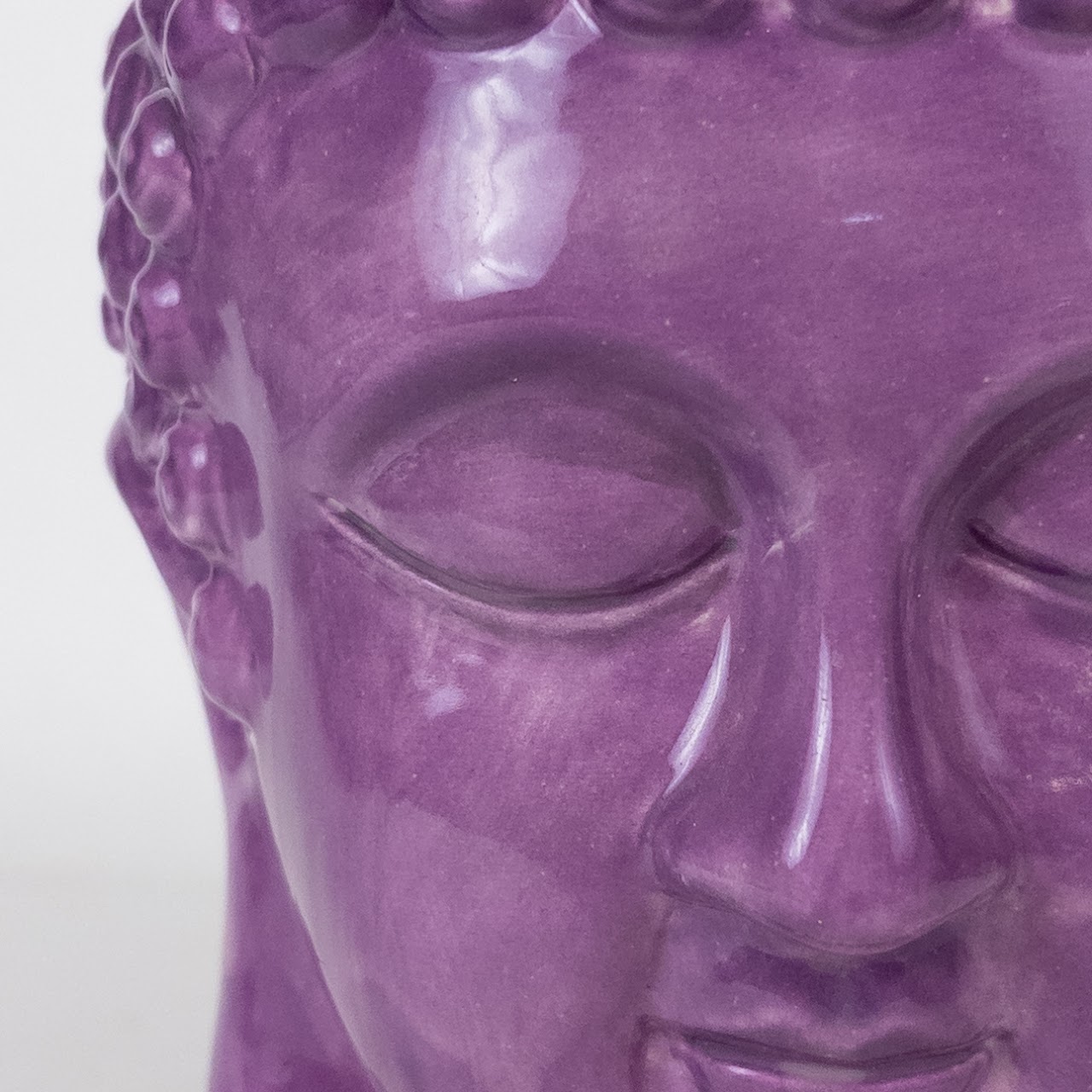 Purple Ceramic Buddha Head