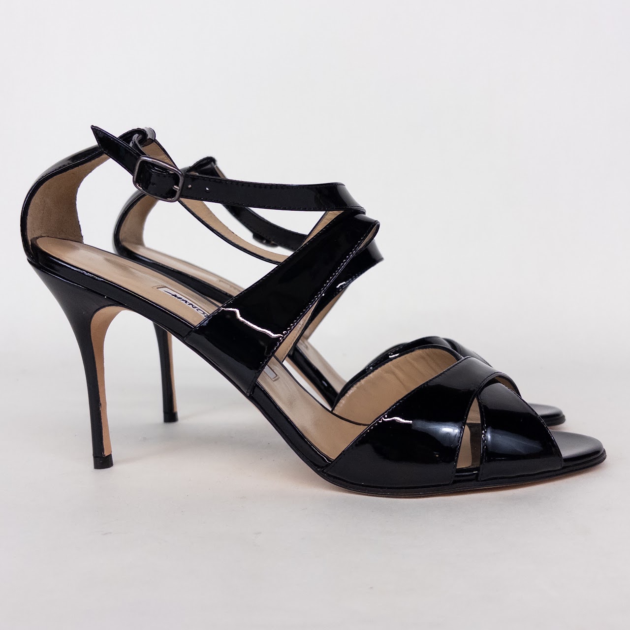 Manolo Blahnik Open Toe Strappy Pumps