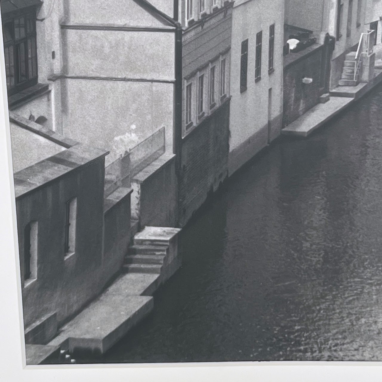 A. Newman Signed Ostrov Kampa Canal, Prague Vintage Photograph