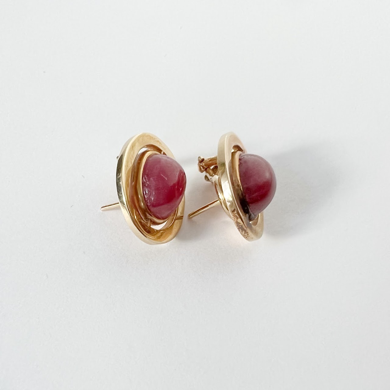 14K Gold & Ruby Earrings