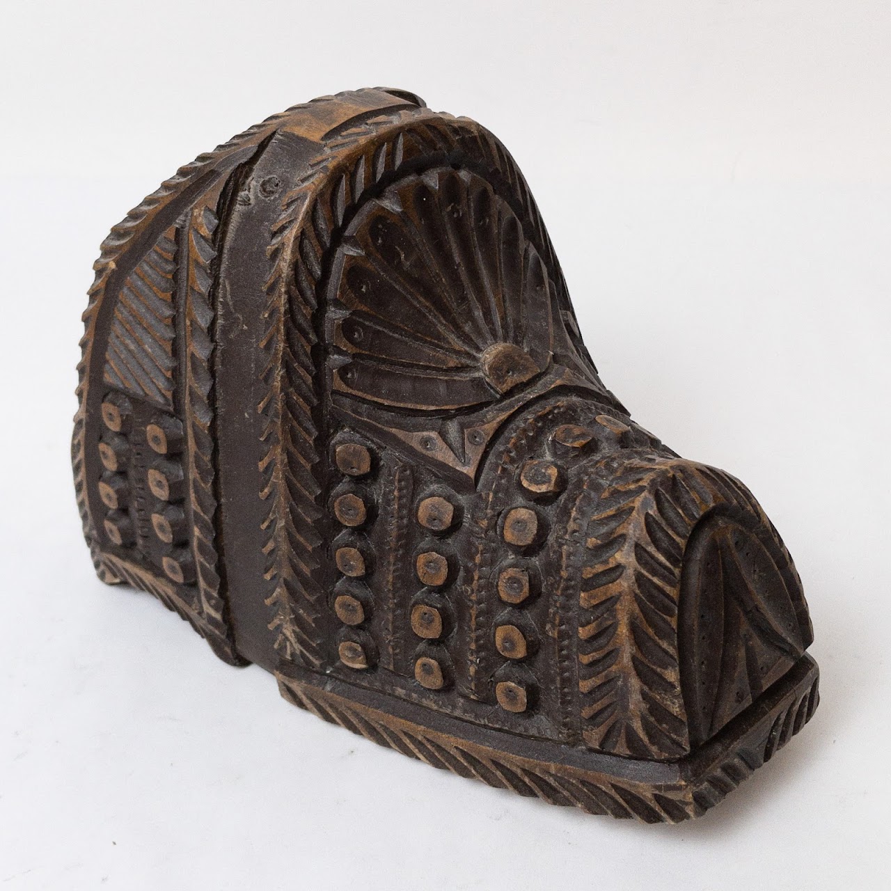 South American Carved Wood Stirrups