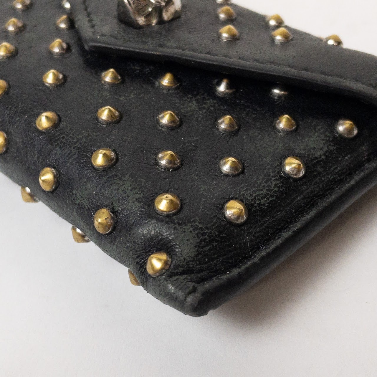 Alexander McQueen Leather Studded Card Holder