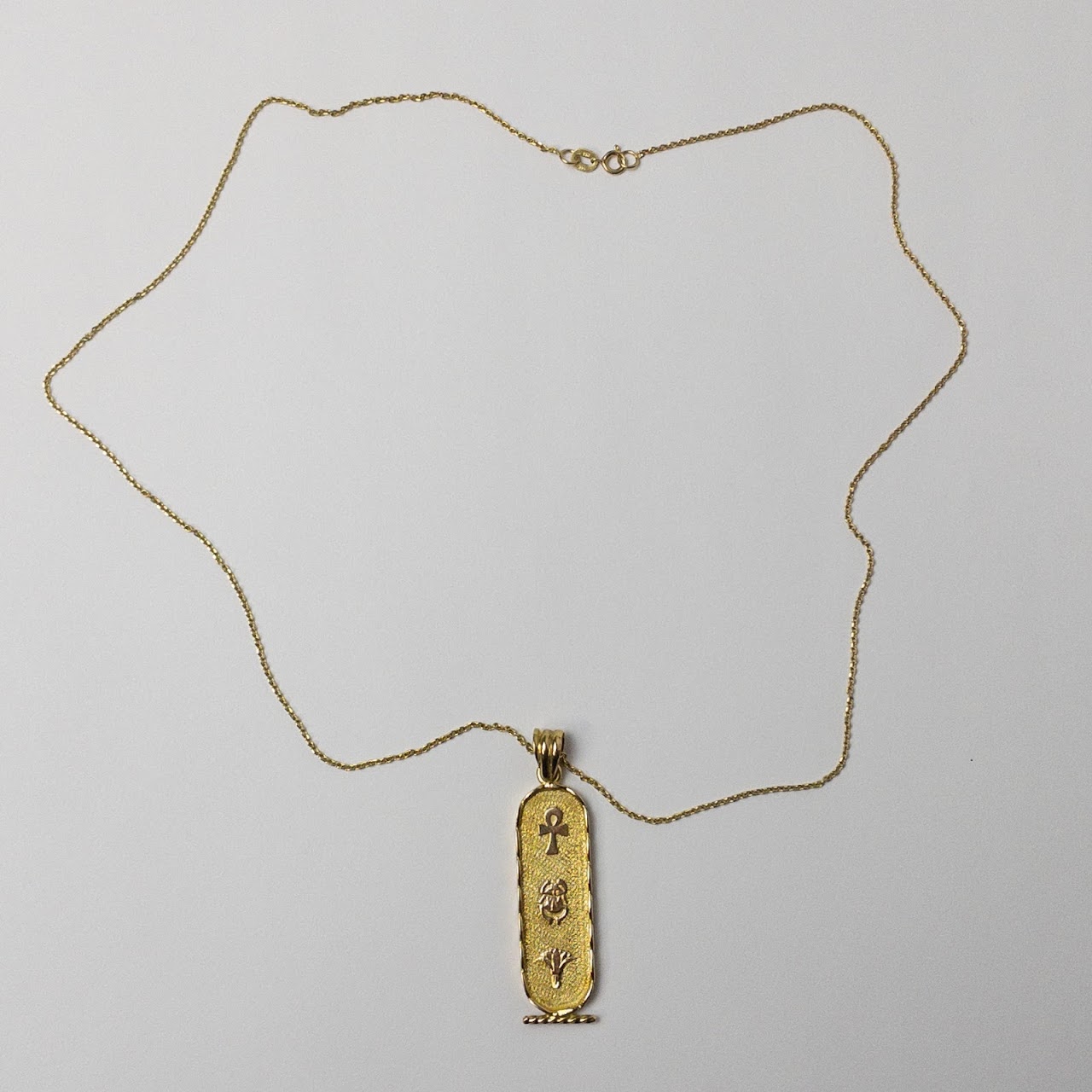 14K & 18K Gold Hieroglyphics Pendant