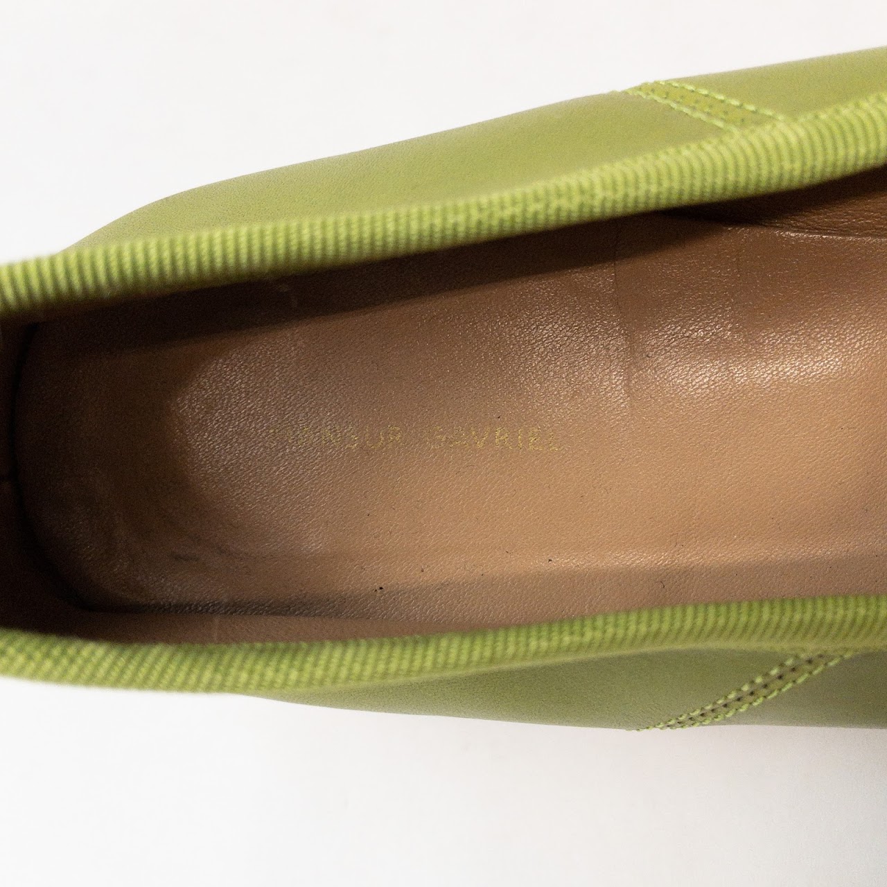 Mansur Gavriel Green Leather Flats