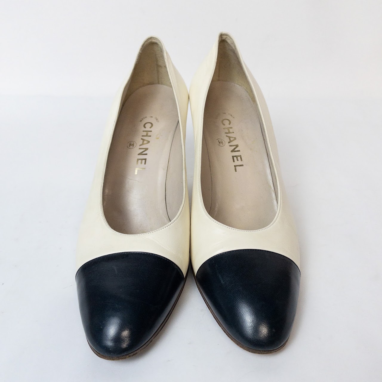 Chanel Two-Tone Cap Toe Heels