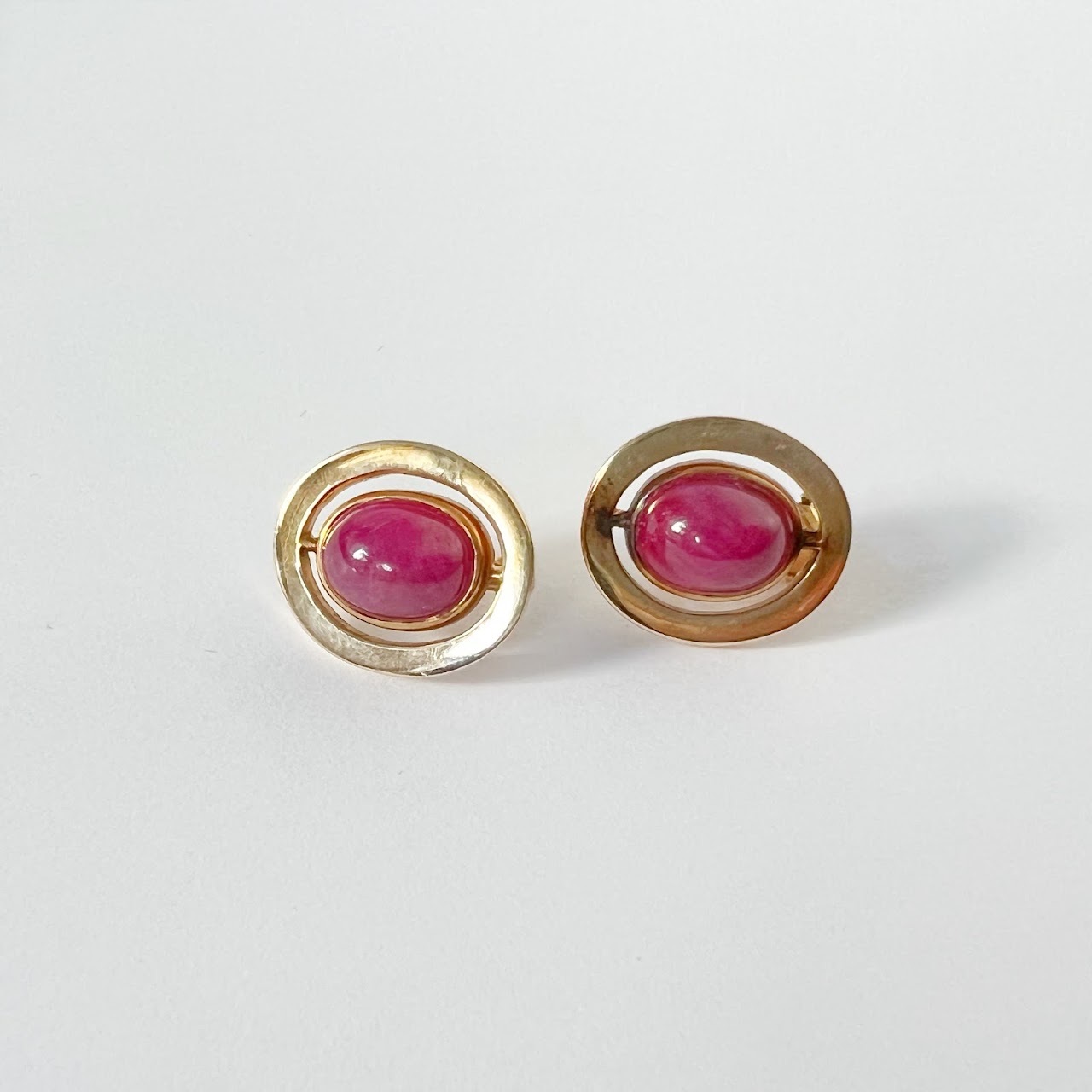 14K Gold & Ruby Earrings