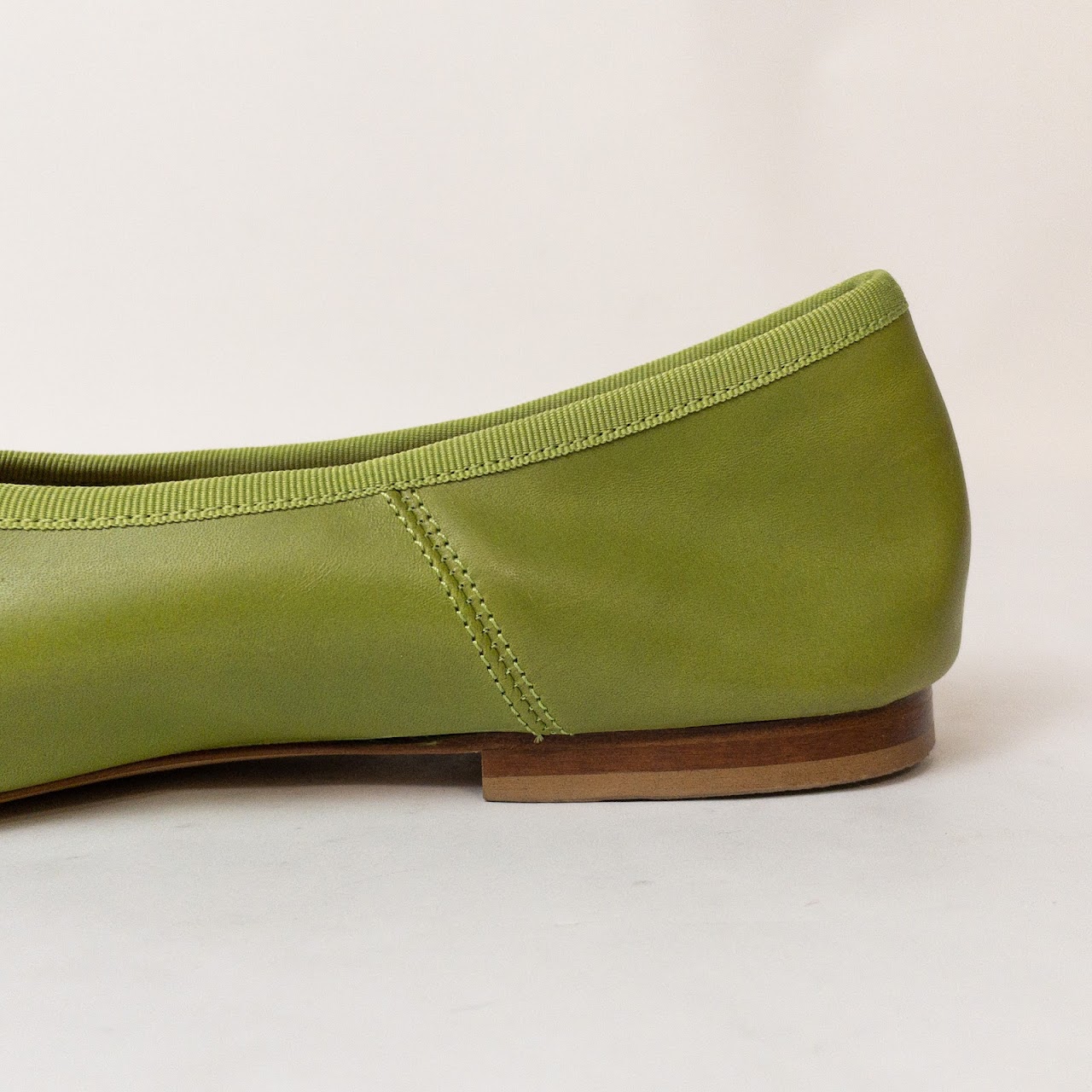 Mansur Gavriel Green Leather Flats