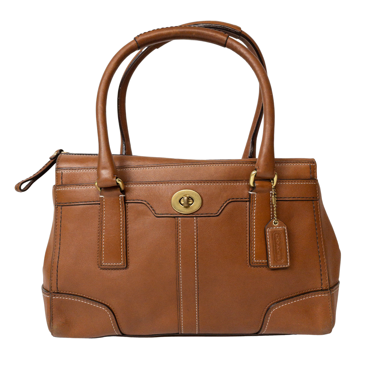 Coach Turn Lock Leather Handbag