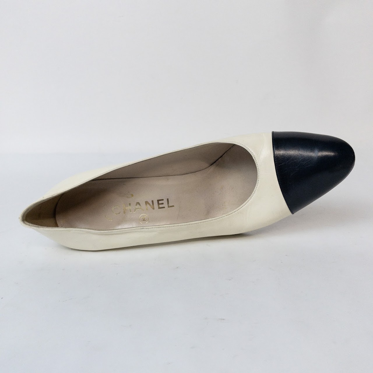 Chanel Two-Tone Cap Toe Heels