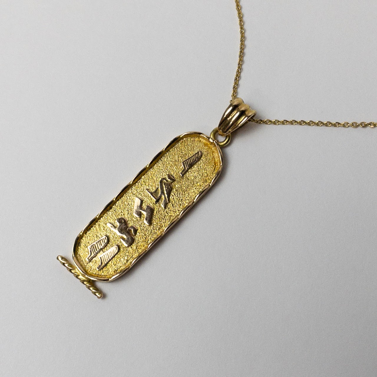 14K & 18K Gold Hieroglyphics Pendant