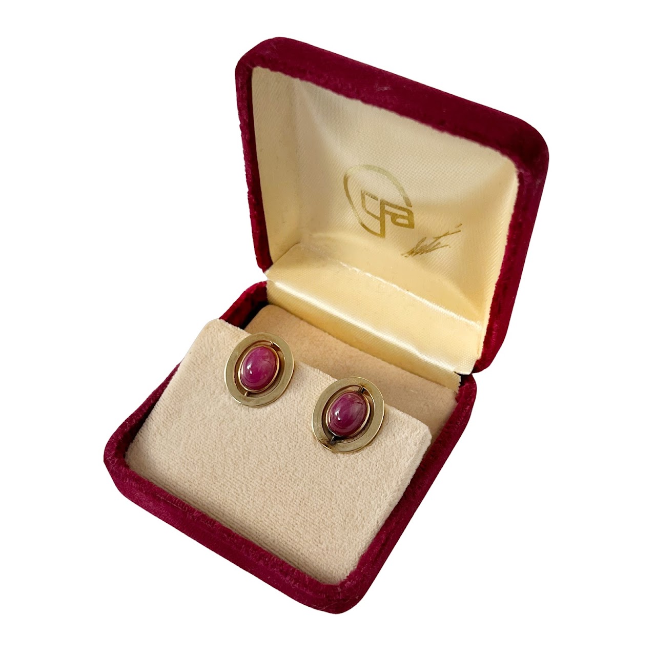 14K Gold & Ruby Earrings