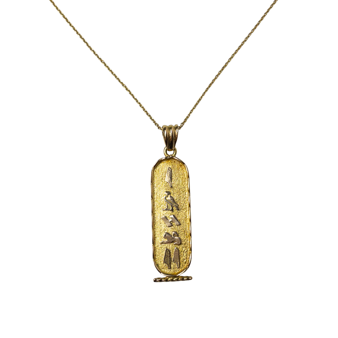 14K & 18K Gold Hieroglyphics Pendant