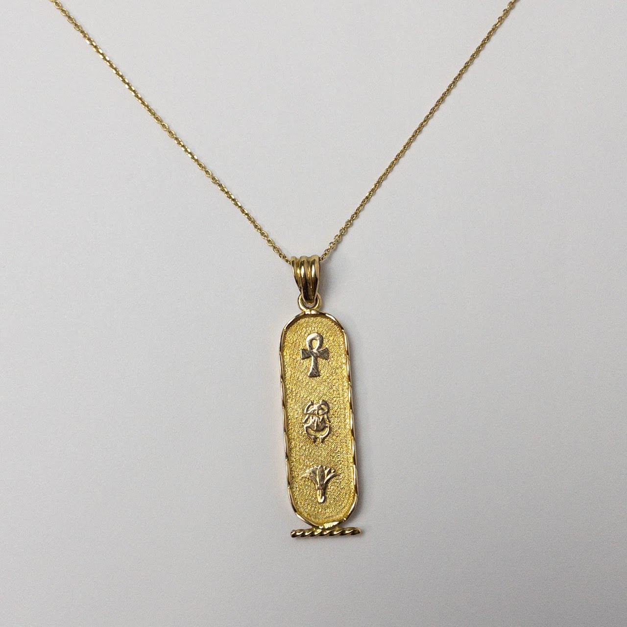 14K & 18K Gold Hieroglyphics Pendant