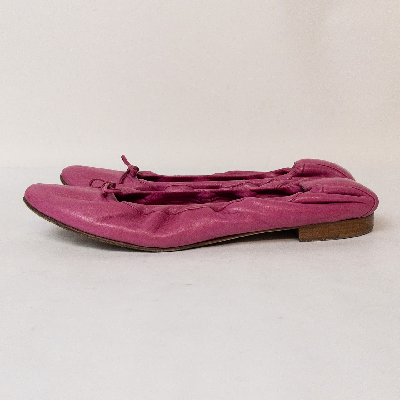 Manolo Blahnik Pink Leather Flats