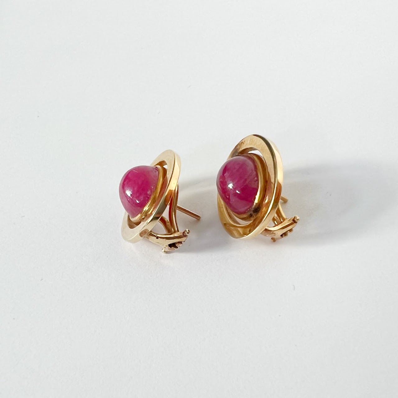 14K Gold & Ruby Earrings