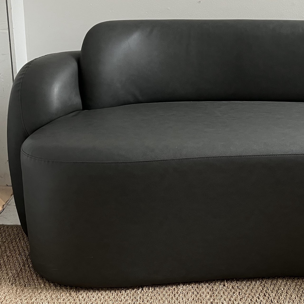 Contemporary Dark Grey Curved Back Sofa