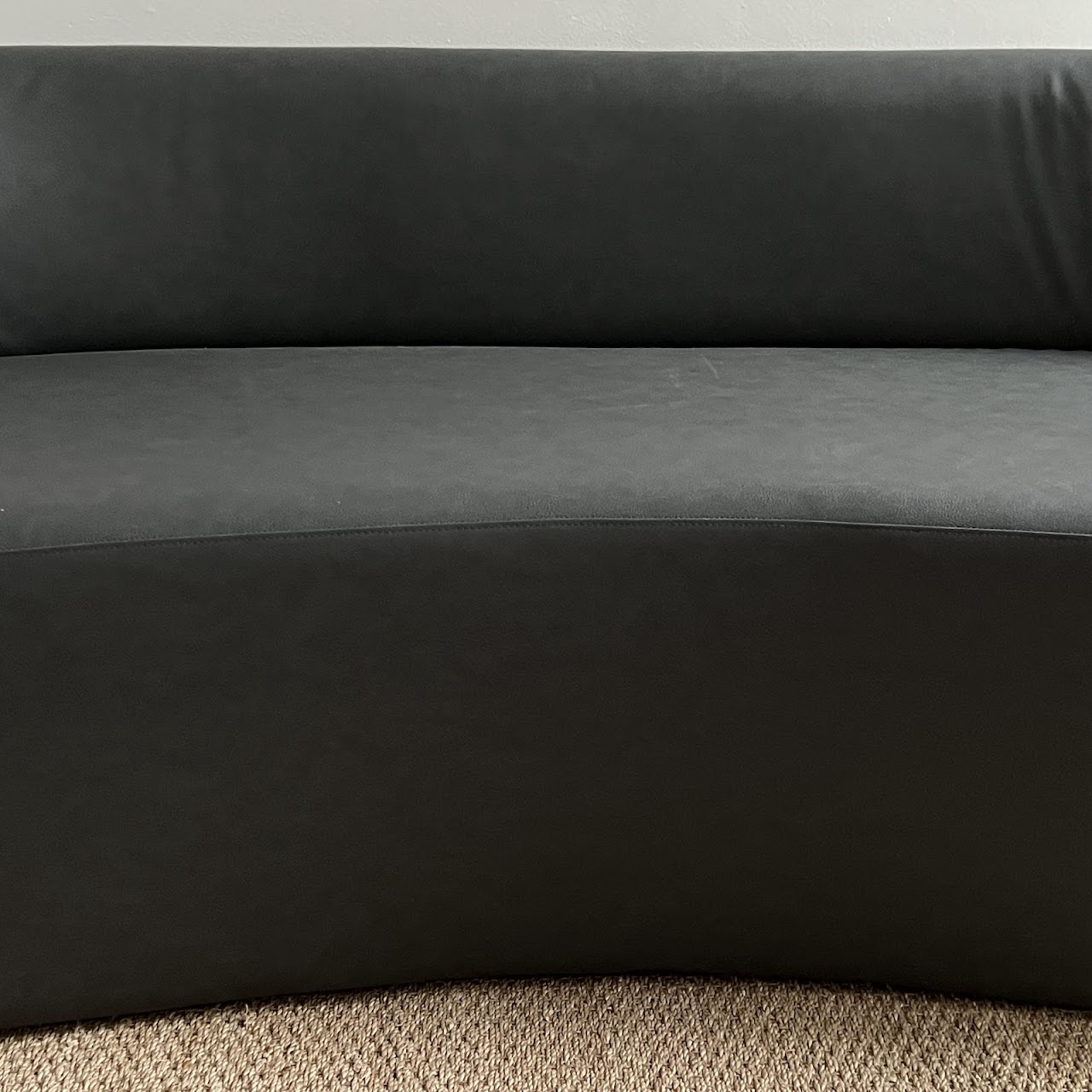 Contemporary Dark Grey Curved Back Sofa