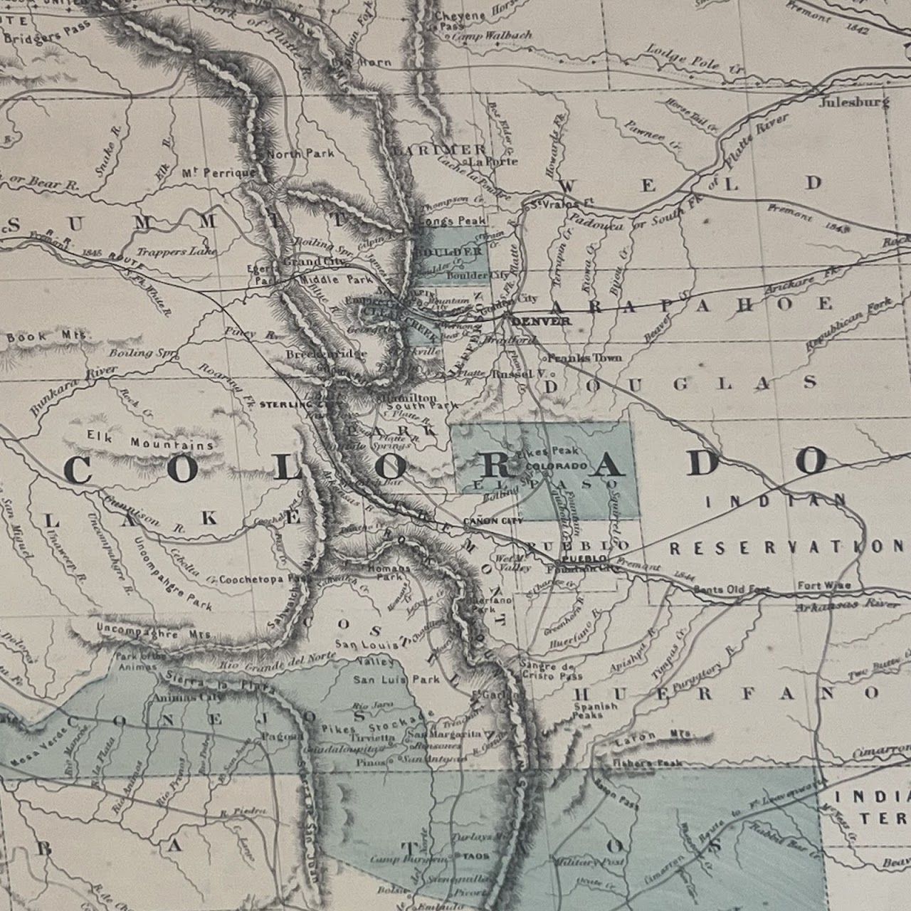 Civil War Era 'Johnson's California, with Utah, Nevada, Colorado...' Map, Circa 1866