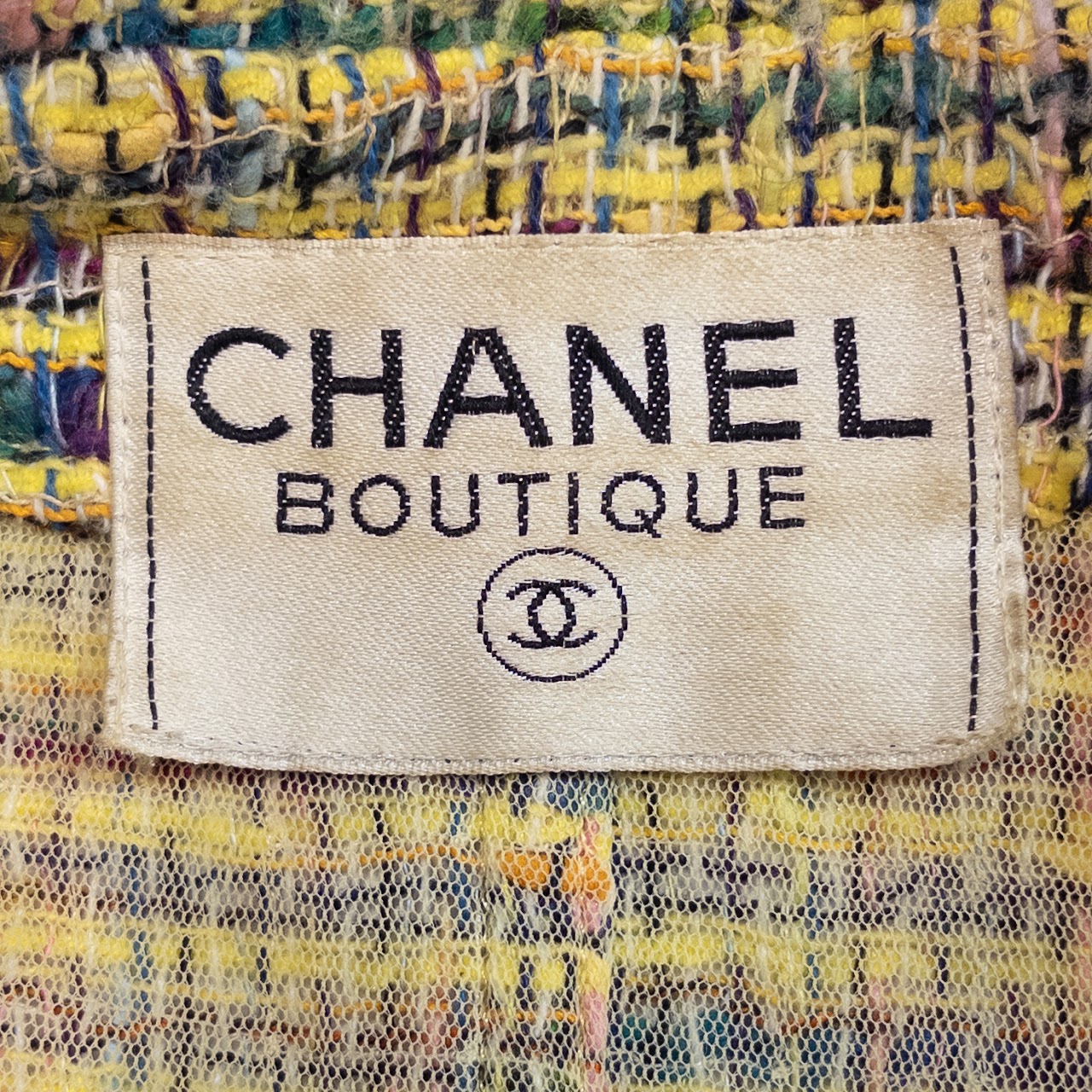 Chanel Boutique  Vintage Rainbow Fringe Jacket