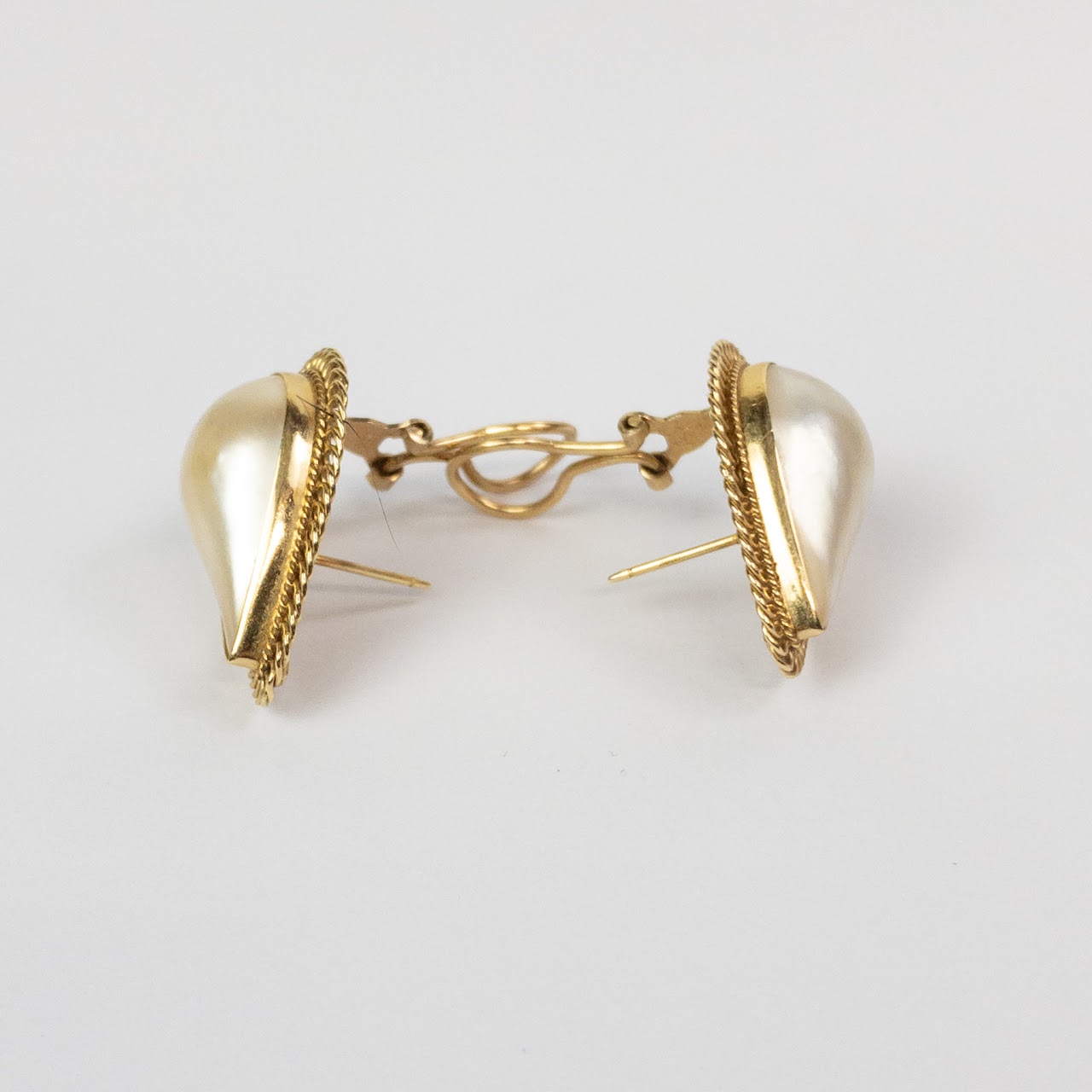 14K Gold Teardrop 'Pearl' Earrings