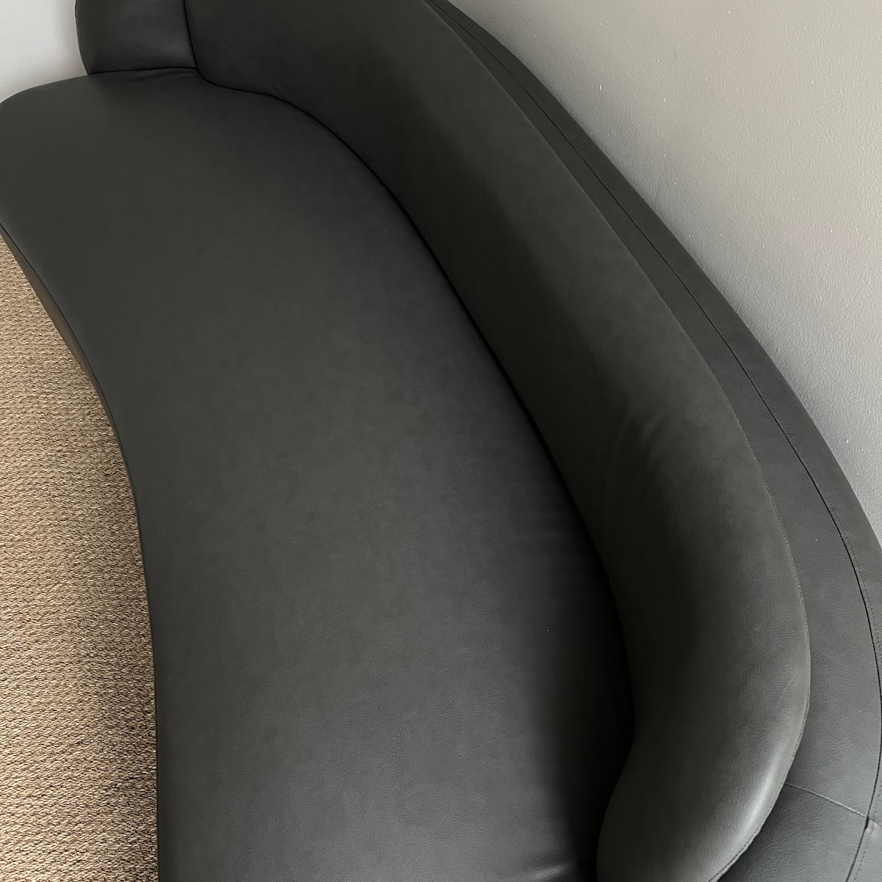 Contemporary Dark Grey Curved Back Sofa