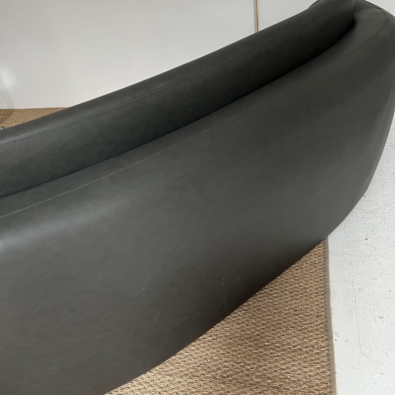 Contemporary Dark Grey Curved Back Sofa