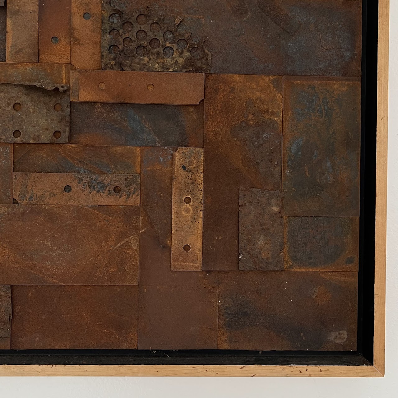 Jules Schaffer 'Composition Rust' Signed Mixed Media Assemblage Wall Sculpture