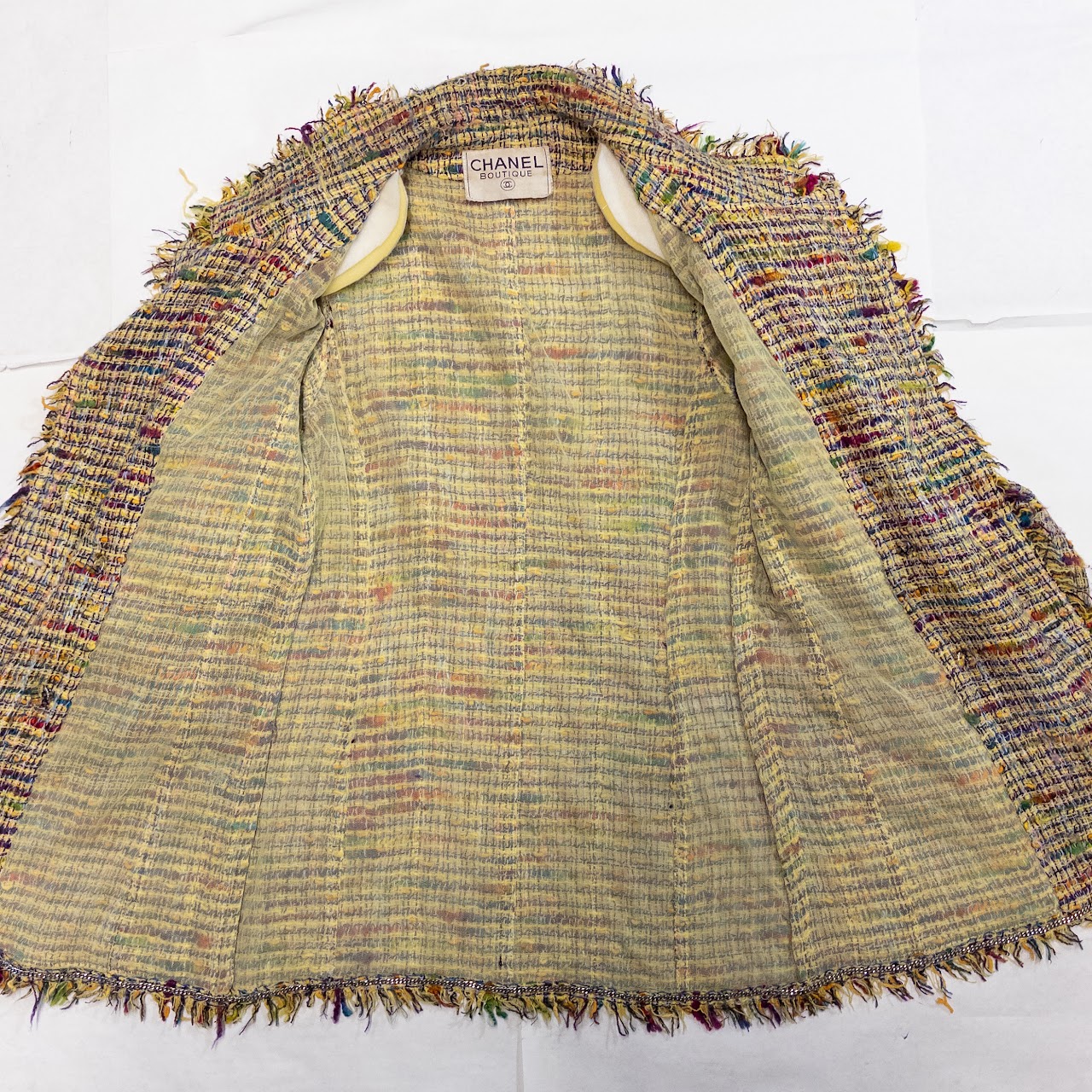 Chanel Boutique  Vintage Rainbow Fringe Jacket